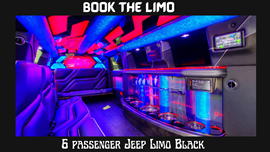 6 Passenger Jeep Limo Black Rental Service